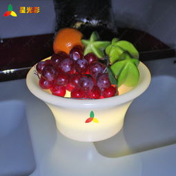 工廠直銷(xiāo)遙控變色LED七彩發(fā)光果盤(pán) 婚慶與家居的理想選擇